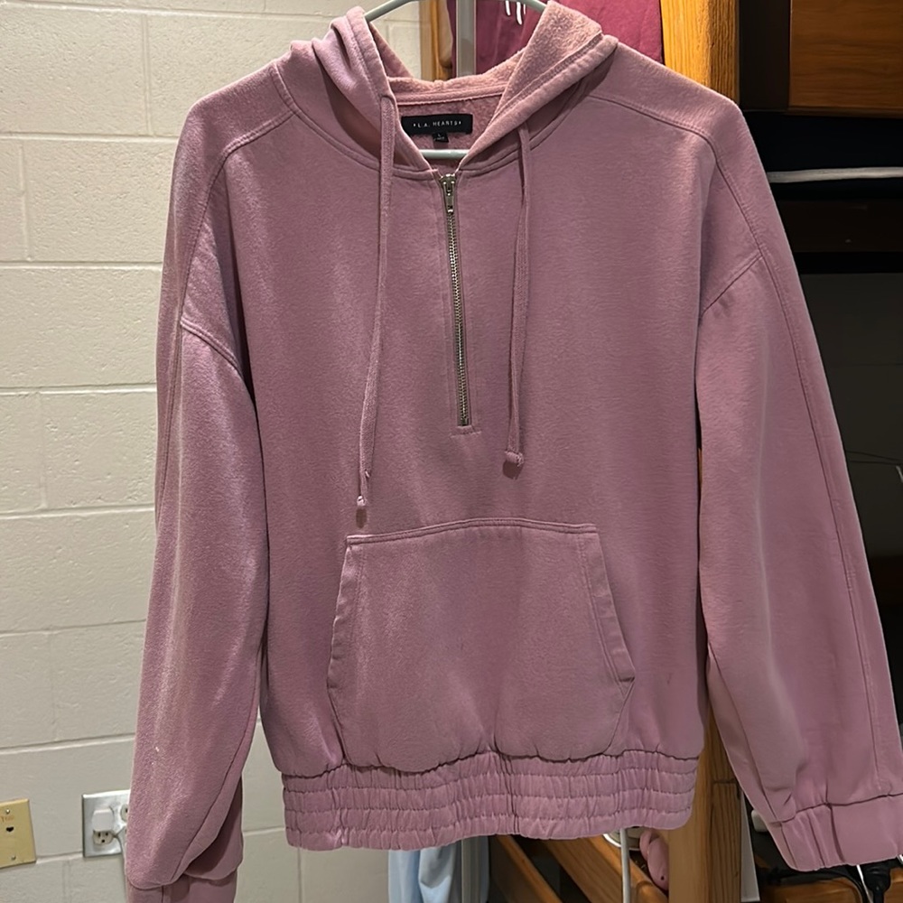 Pink Cropped Hoodie